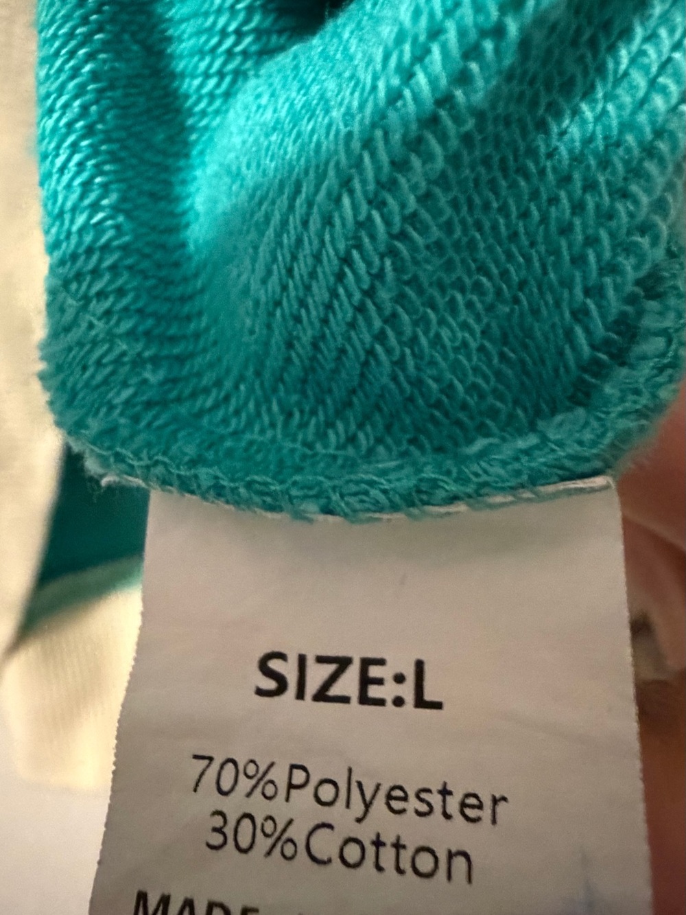 4/$25 Teal Patchwork Raglan Pullover Sweatshirt - Picture 4 of 6